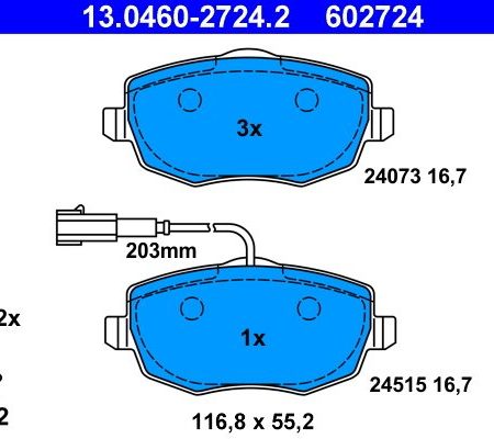 KLOCKI HAMULCOWE PRZOD  LANCIA YPSILON 03- 13.0460-2724.2