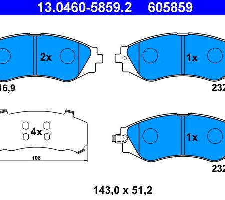KLOCKI HAMULCOWE PRZOD  DAEWOO NUBIRA 99- 13.0460-5859.2