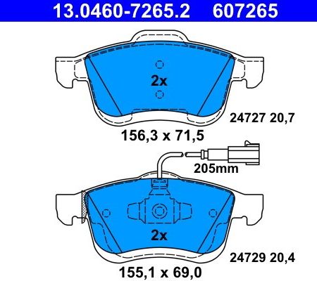 KLOCKI HAMULCOWE PRZOD  LANCIA DELTA III 08- 13.0460-7265.2