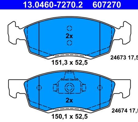 KLOCKI HAMULCOWE PRZOD  DACIA LOGAN 07- 13.0460-7270.2