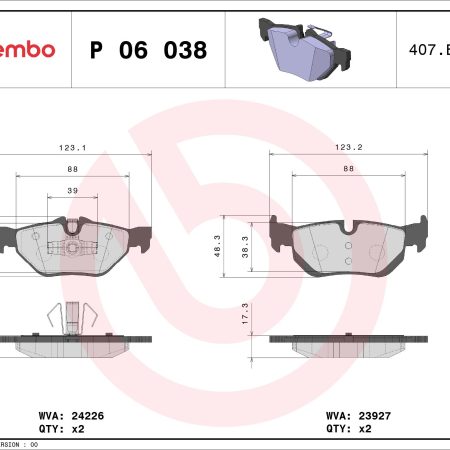 KLOCKI HAMULCOWE  BMW 1 (E87) P 06 038