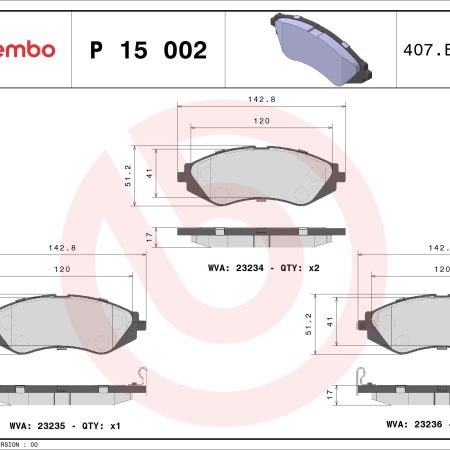 KLOCKI HAMULCOWE  DAEWOO LEGANZA P 15 002