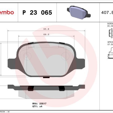 KLOCKI HAMULCOWE TYL  ALFA ROMEO 147 . P 23 065