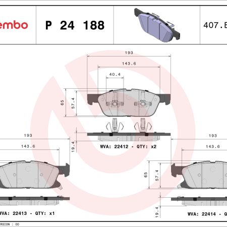 KLOCKI HAMULCOWE PRZOD  FORD GALAXY 15- P 24 188