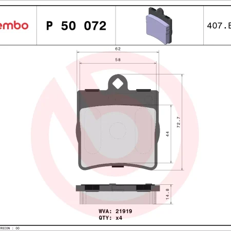 KLOCKI HAMULCOWE  MERCEDES-BENZ P 50 072