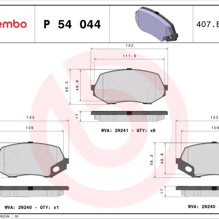 KLOCKI HAMULCOWE PRZOD/TYL P 54 044