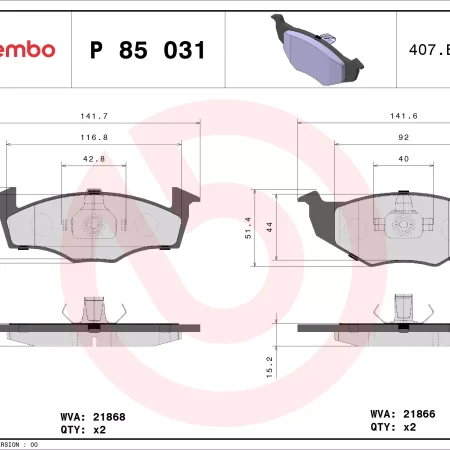 KLOCKI HAMULCOWE  SEAT CORDOBA P 85 031