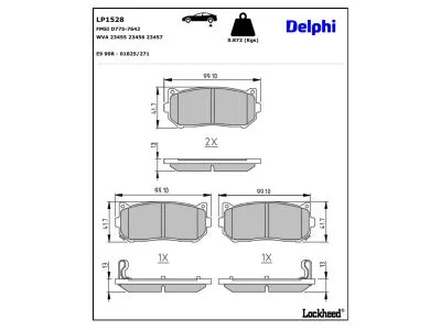 KLOCKI HAMULCOWE  KIA CLARUS LP1528