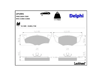 KLOCKI HAMULCOWE  VW/SEAT LP1591