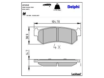 KLOCKI HAMULCOWE TYL  DAEWOO LACETTI LP1910