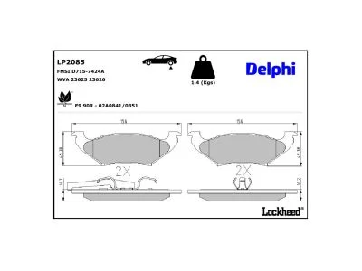 KLOCKI HAMULCOWE  CHRYSLER VOYAGER II LP2085