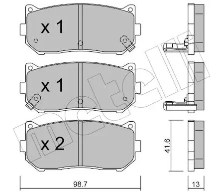KLOCKI HAMULCOWE TYL  KIA CARENS II 02-06 22-0372-0