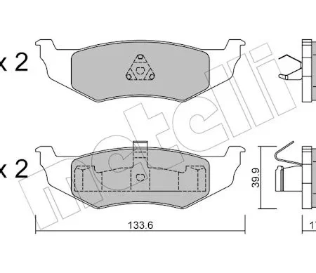 KLOCKI HAMULCOWE TYL  CHRYSLER PT CRUISER 00-1 22-0522-0