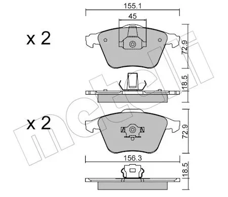 KLOCKI HAMULCOWE  VOLVO S40 II, V50 04- 22-0549-3