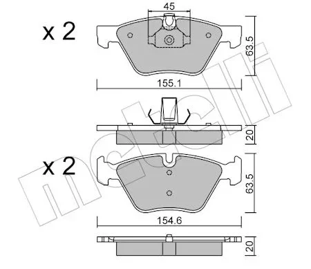 KLOCKI HAMULCOWE  BMW 3 E90 320 05- 22-0557-3