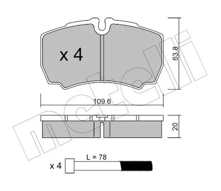 KLOCKI HAMULCOWE TYL  IVECO DAILY 99- 22-0604-0