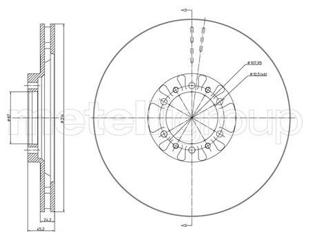 TARCZA HAMULCOWA PRZOD 314X24 V 23-0709