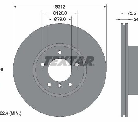 TARCZA HAMULCOWA PRZOD 312X24 V 92176105