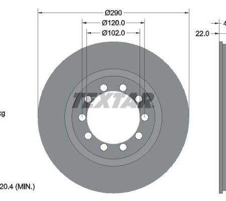 TARCZA HAMULCOWA PRZOD 290X22 V 93117400