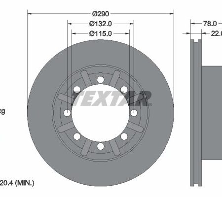 TARCZA HAMULCOWA TYL 290X22 V 93117600