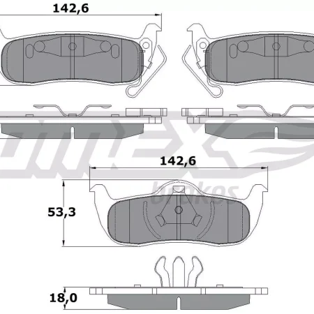 KLOCKI HAMULCOWE TYL  JEEP CHEROKEE 02- 15-48