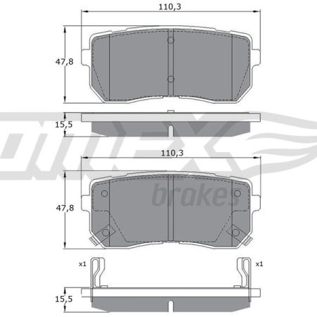 KLOCKI HAMULCOWE TYL  KIA CARNIVAL 06- 17-50