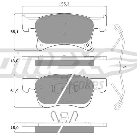 KLOCKI HAMULCOWE PRZOD  OPEL ADAM 14- 17-93
