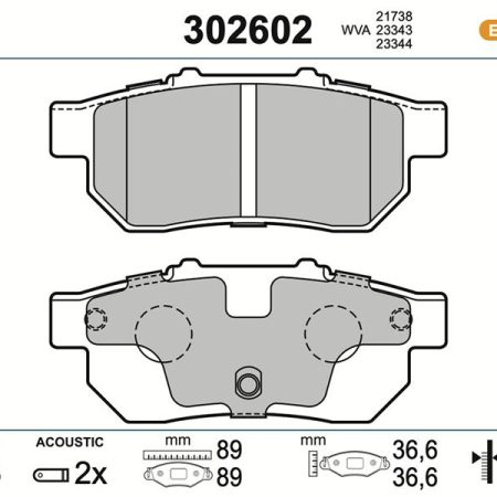 KLOCKI HAMULCOWE  FIRST HONDA CIVIC >RR 302602