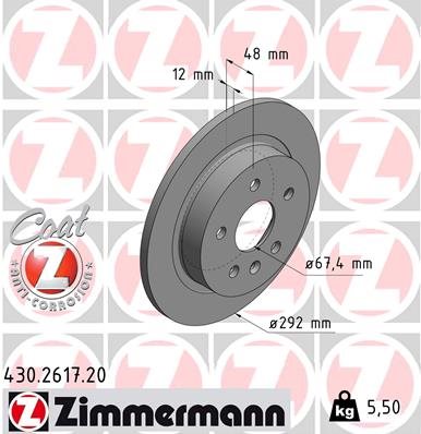 TARCZA HAMULCOWA TYL L/P 430.2617.20