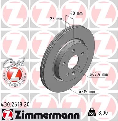 TARCZA HAMULCOWA TYL L/P 430.2618.20