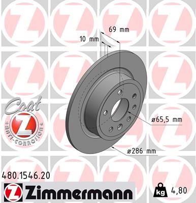TARCZA HAMULCOWA TYL L/P 480.1546.20