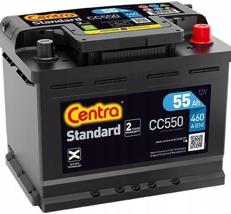 AKUMULATOR CENTRA STD P+ 55AH/460 CC550