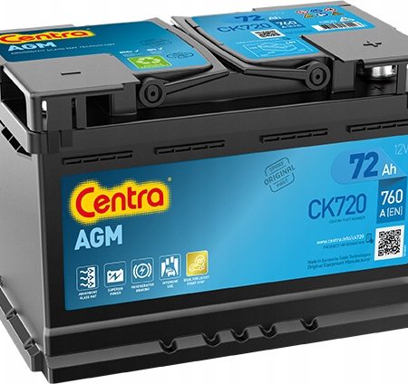 AKUMULATOR CENTRA 72AH 760A P+ CK720
